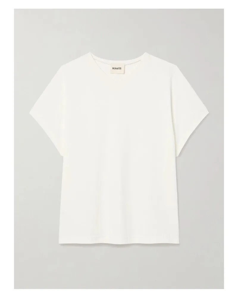 KHAITE Devra T-shirt Aus Jersey Aus Einer Baumwollmischung - Creme Creme
