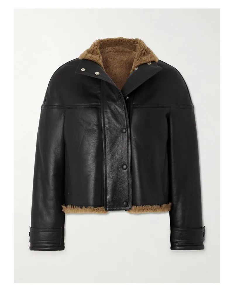 Yves Salomon Verkürzte Jacke Aus Shearling - Grün Grün