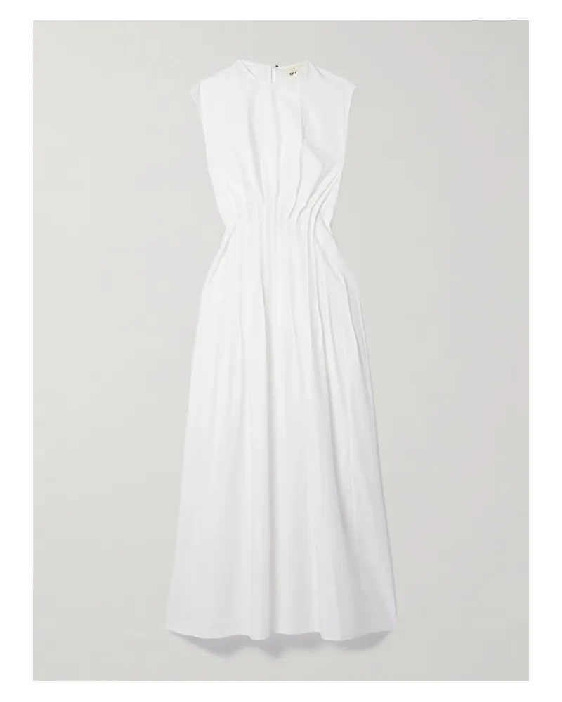 KHAITE Wes Midikleid Aus Baumwollpopeline Mit Biesen - Weiß Weiß