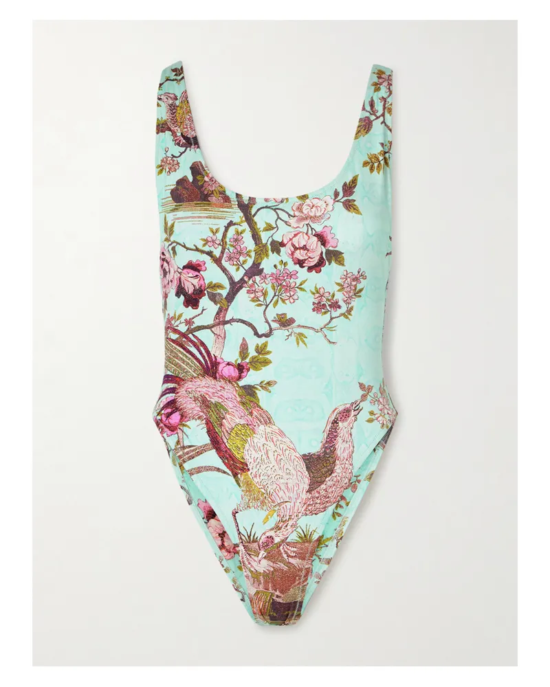 SKIMS Roberto Cavalli Signature Swim Scoop Neck One Piece – Fagianella – Badeanzug - Mehrfarbig Mehrfarbig