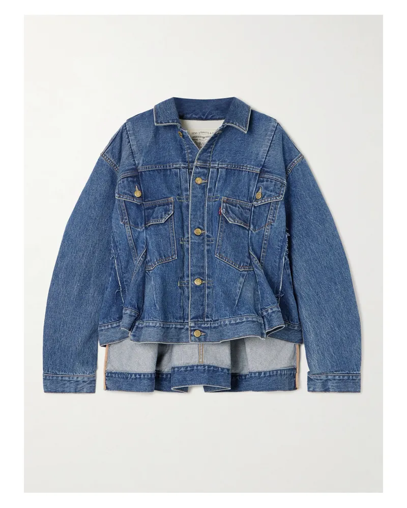 Sacai Levi's Jeansjacke Mit Falten - Blau Blau