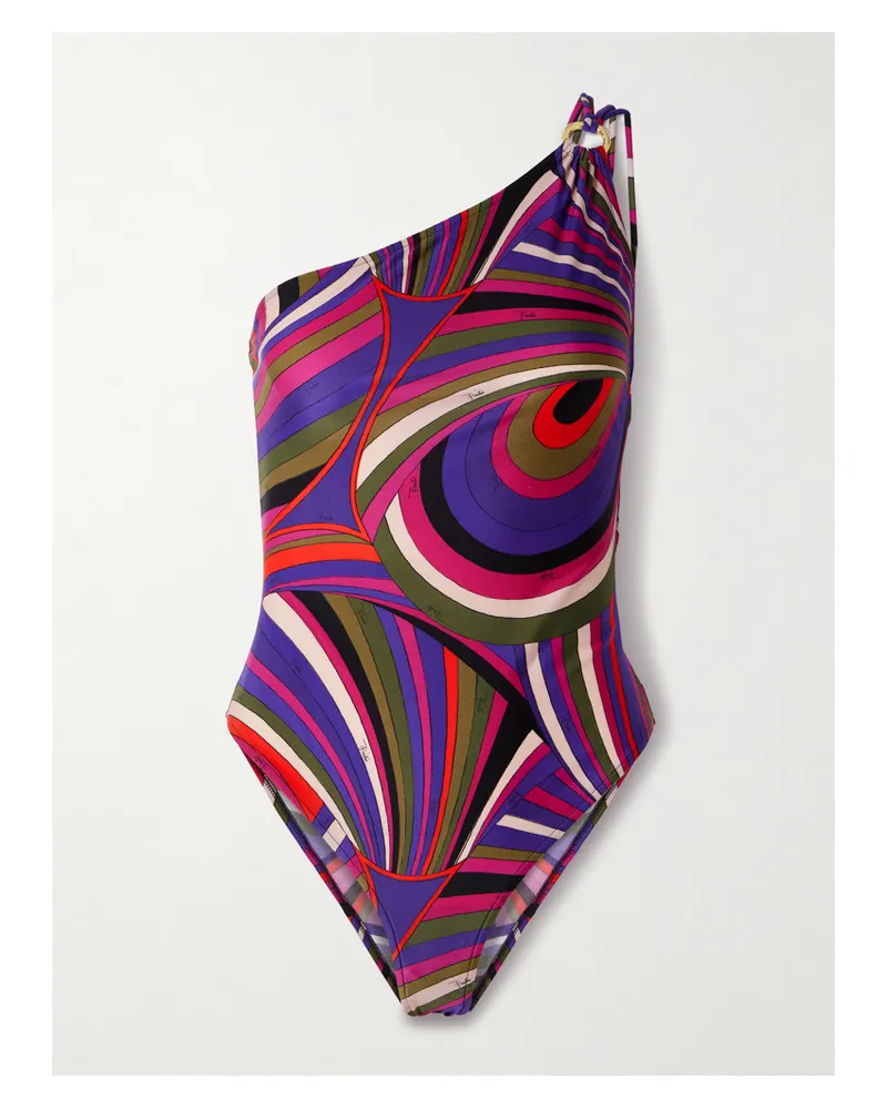 Emilio Pucci Asymmetrischer Badeanzug Mit Print Und Verzierung - Pink Pink