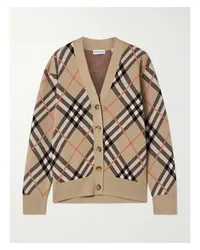 Burberry Karierter Cardigan aus Jacquard-strick aus einer Wollmischung Neutral