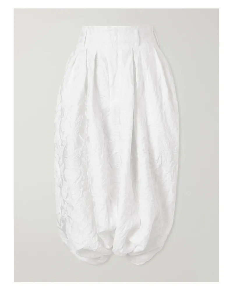 Comme des Garçons Pleated Jacquard-knit Wide-leg Pants - Neutrals Neutrals