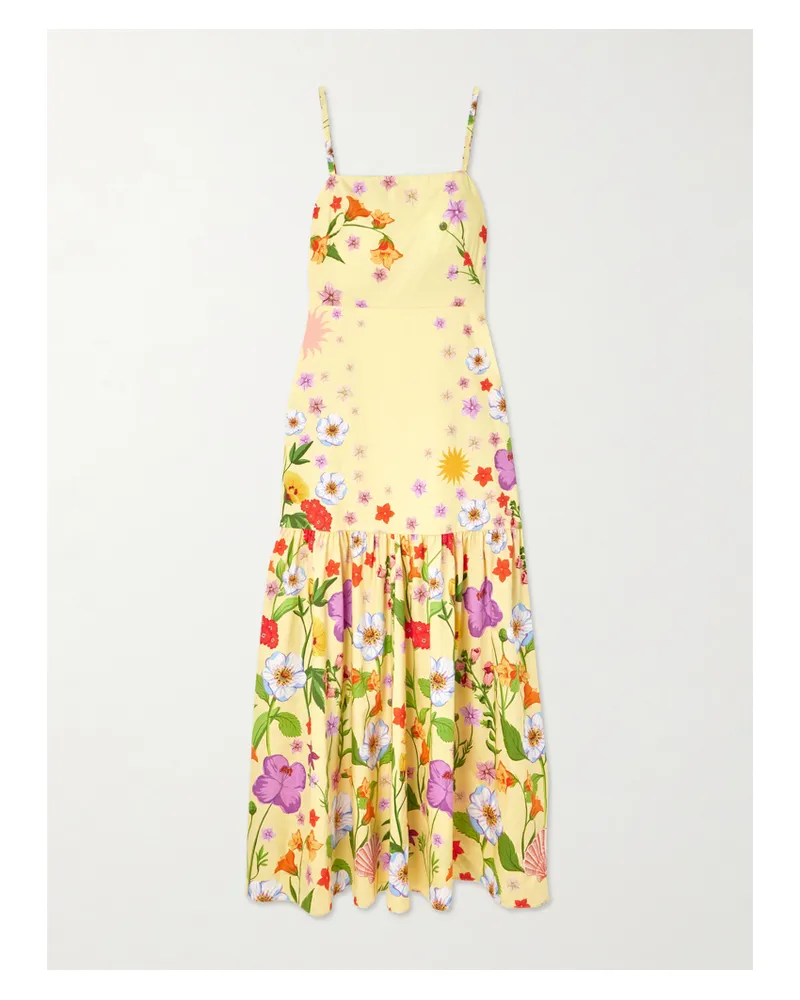 Borgo De Nor Cordiela Maxikleid Aus Baumwolle Mit Blumenprint - Gelb Gelb
