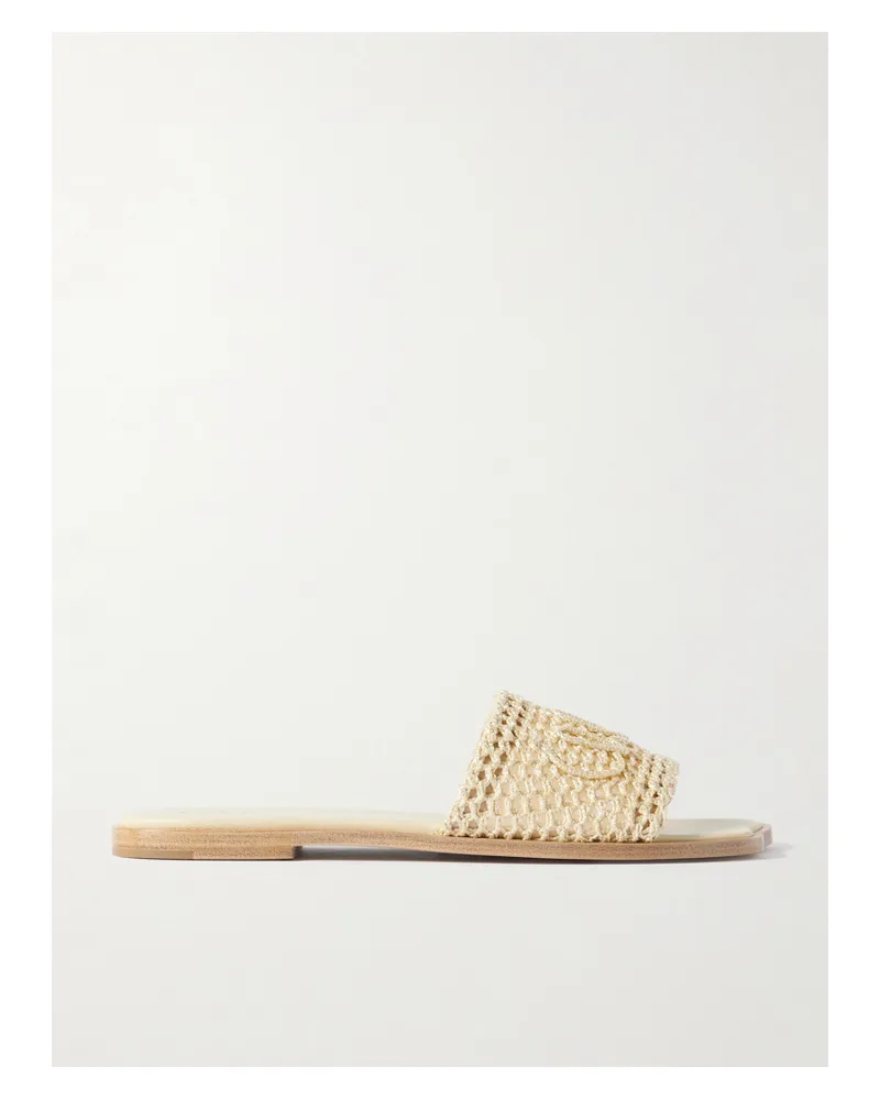Chloé Flower Pantoletten Aus Häkelmaterial - Neutral Neutral