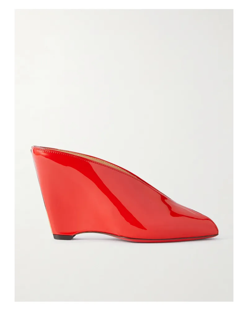 Ferragamo Alicia Mules Aus Lackleder Mit Keilabsatz - Rot Rot