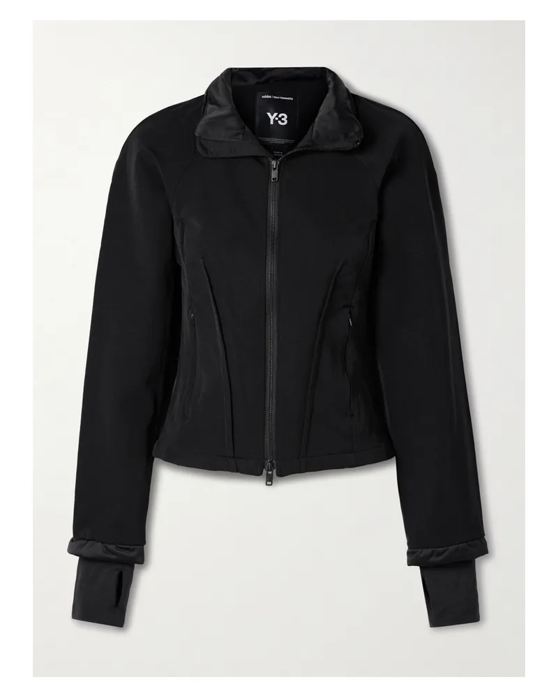 adidas Y-3 Trainingsjacke Aus Twill Mit Satinbesätzen - Schwarz Schwarz