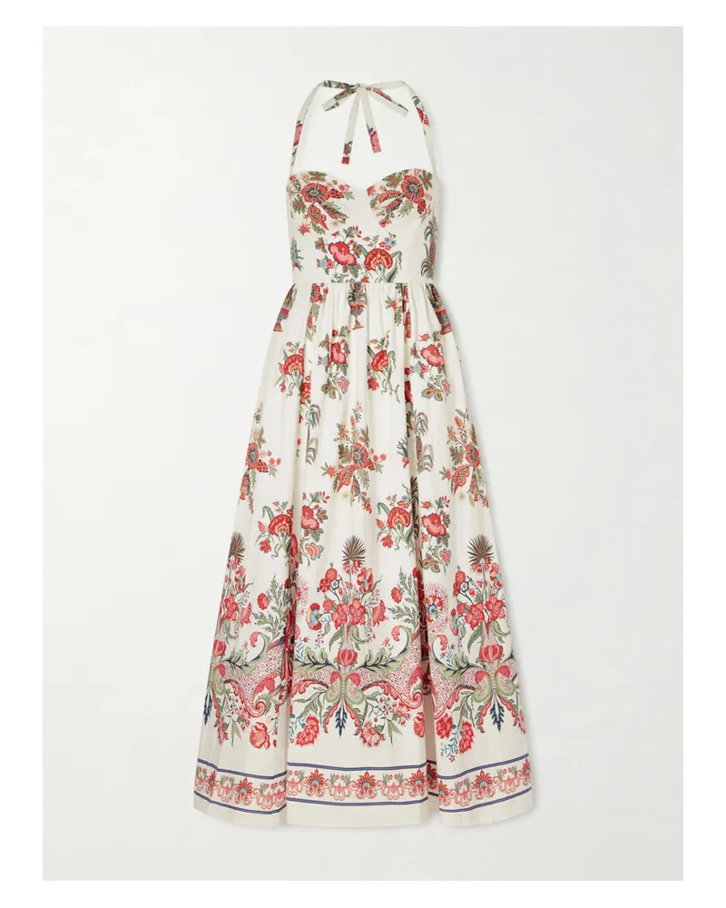 Emporio Sirenuse Johanna Chintz Floral-print Cotton Maxi Dress - Red Red