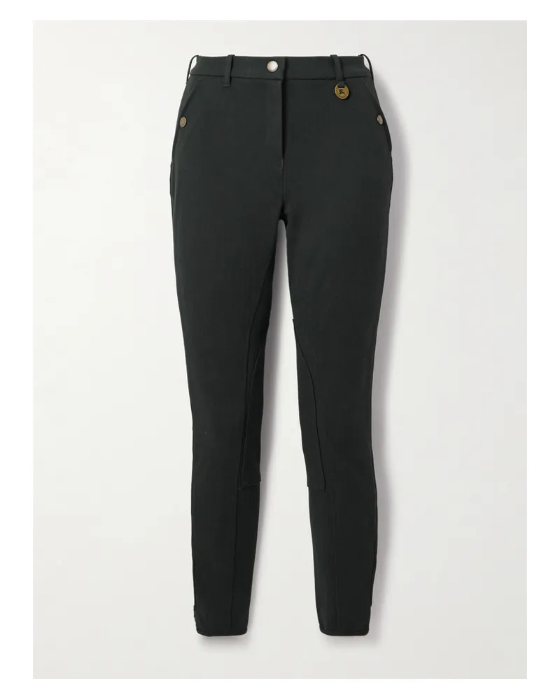 Burberry Eng Geschnittene Hose Aus Stretch-baumwolle - Schwarz Schwarz