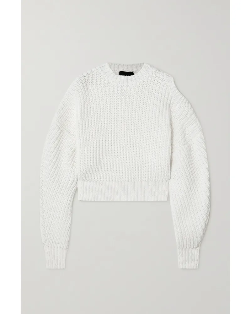 A.W.A.K.E. Pullover Aus Einer Gerippten Wollmischung Mit Cut-outs - Elfenbein Elfenbein