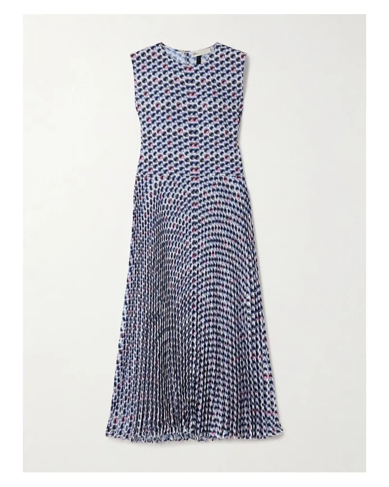 Tory Burch Midikleid Aus Twill Mit Punkten - Blau Blau