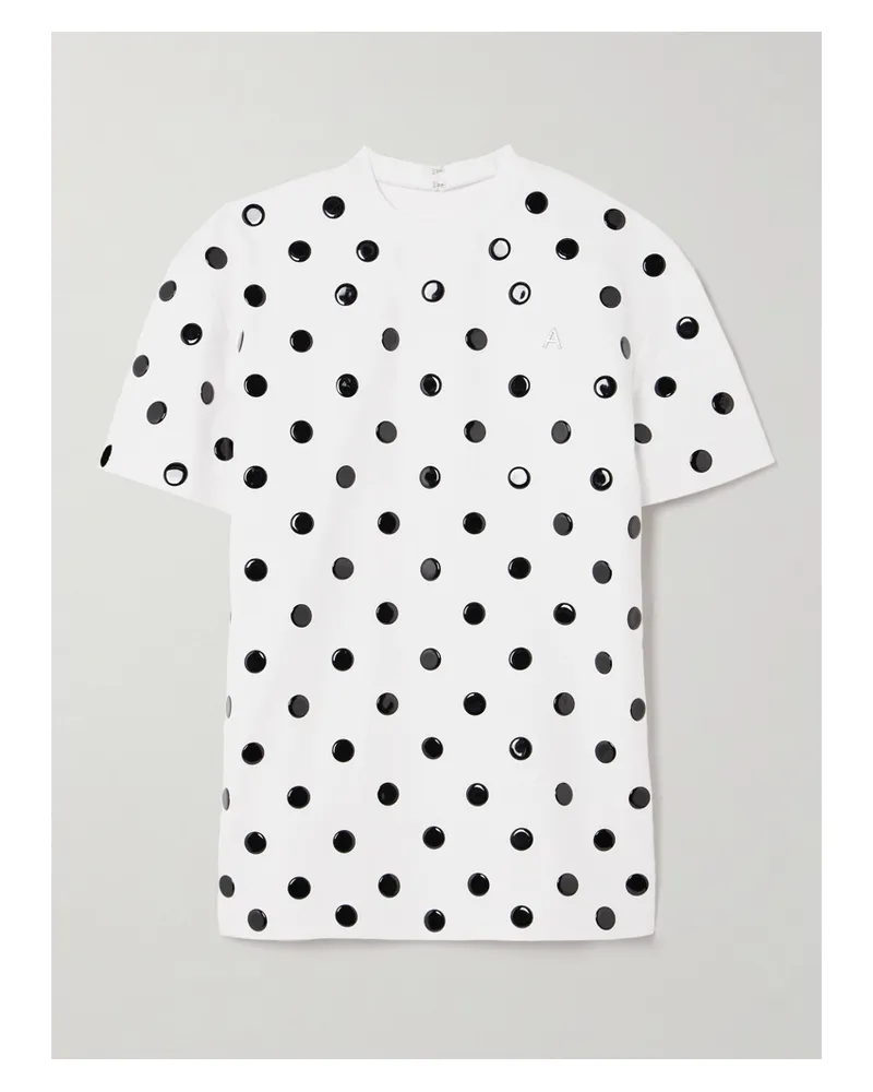 Area T-shirt Aus Jersey Mit Applikationen Und Kristallen - Weiß Weiß