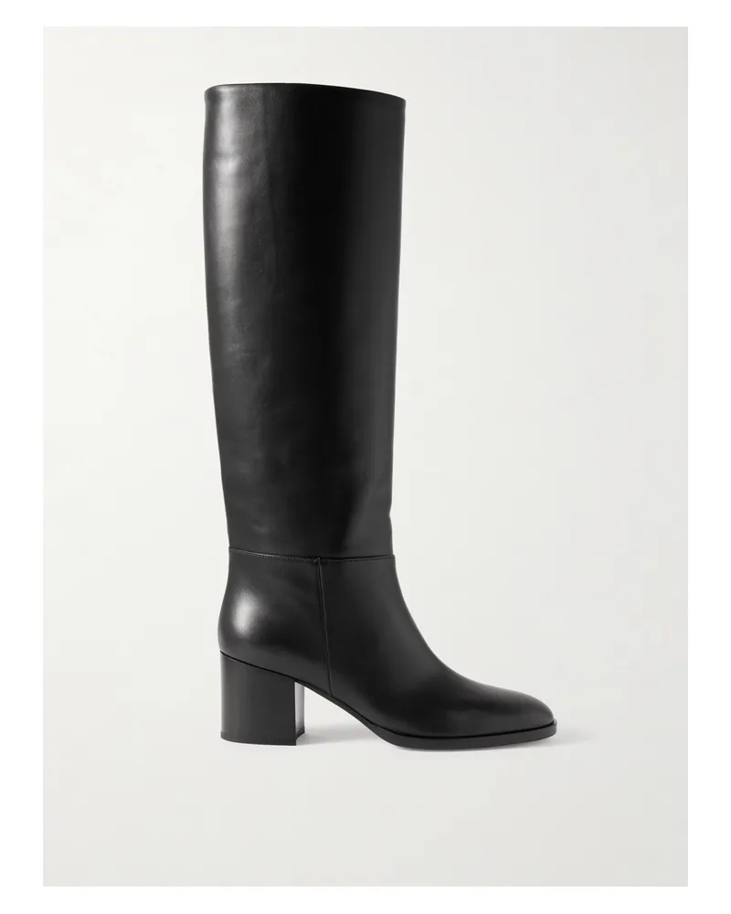 Gianvito Rossi Santiago 60 Leather Knee Boots - Black Black