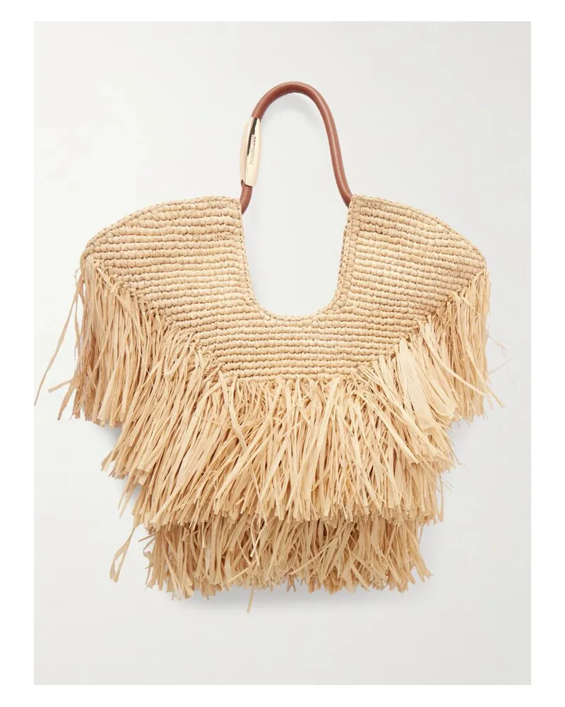 Zimmermann Goldentime Kleine Tote Aus Raffiabast Mit Fransen - Neutral Neutral