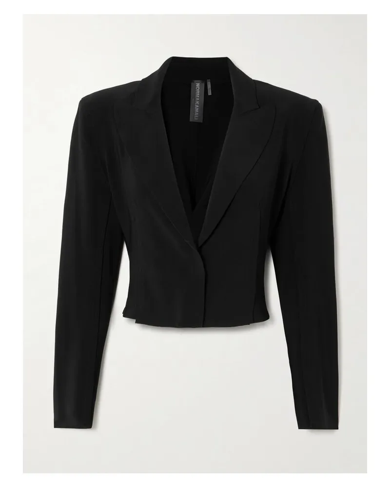 Norma Kamali Verkürzter Blazer Aus Stretch-jersey - Schwarz Schwarz