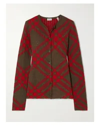 Burberry Cardigan aus Kariertem Jacquard-strick Grün