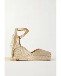 Castañer Chiara 80 Espadrille-wedges aus Canvas in Metallic-optik Gold