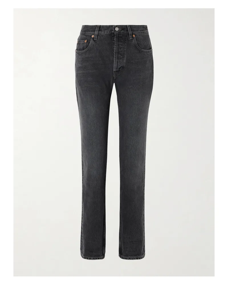 Saint Laurent High-rise Straight-leg Jeans - Black Black