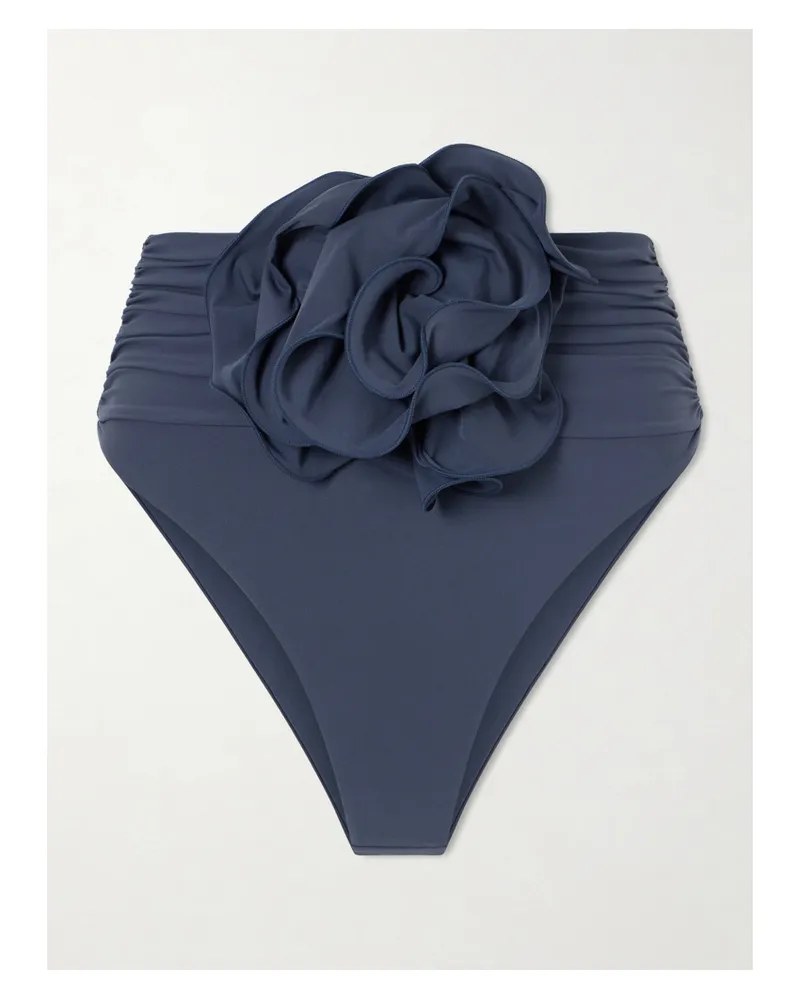 Magda Butrym Appliquéd Ruched Bikini Briefs - Gray Gray