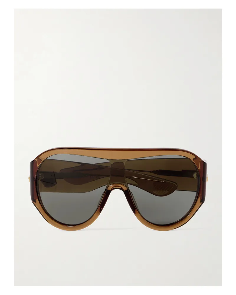 Bottega Veneta Aviator-style Acetate Sunglasses - Brown Brown