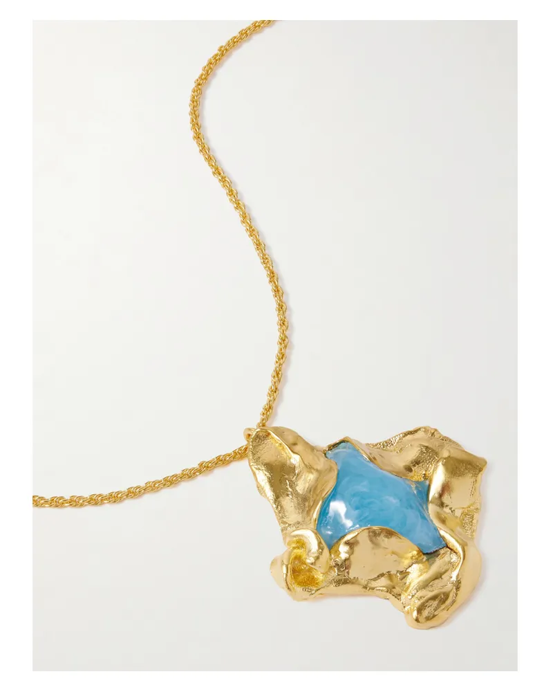 Completedworks Gold-plated And Resin Necklace - Blue Blue