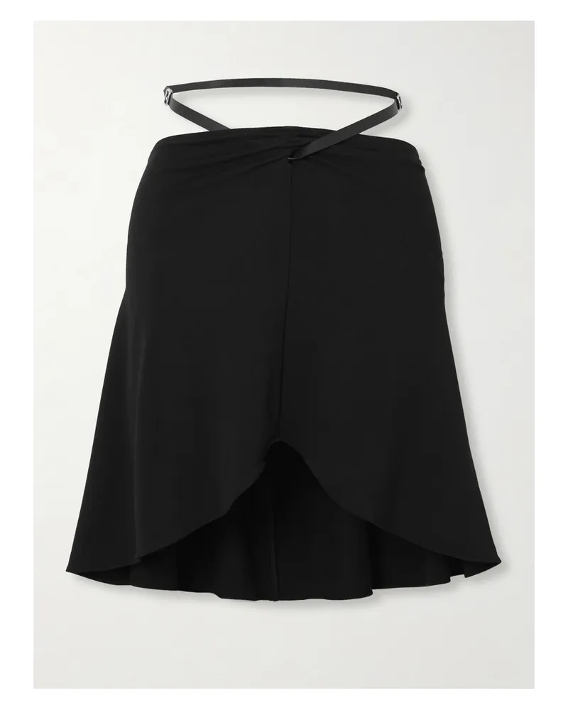 Courrèges Minirock Aus Jersey Mit Ledergürtel - Schwarz Schwarz