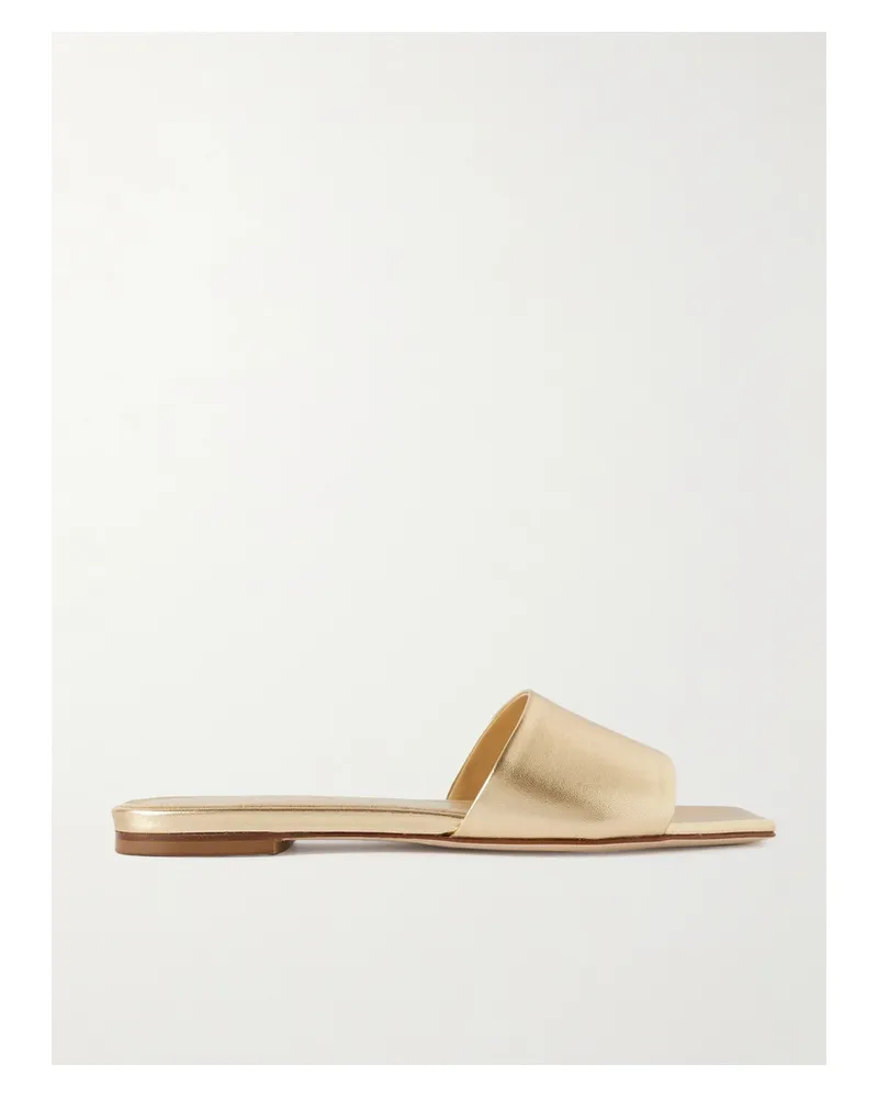 aeyde Anna Pantoletten Aus Metallic-leder - Gold Gold