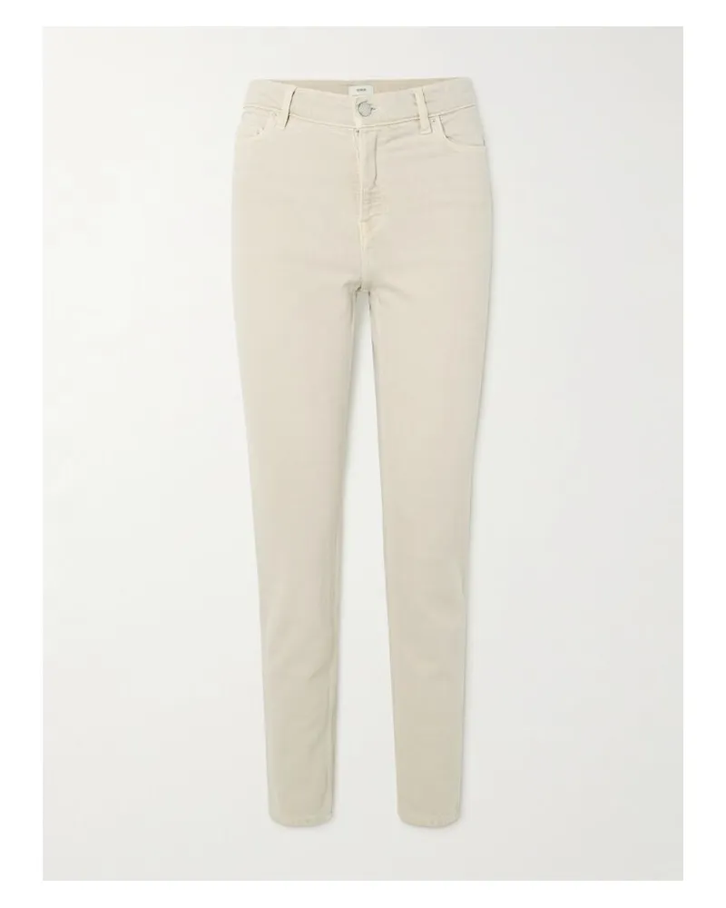 Totême Tief Sitzende Jeans Mit Schmalem Bein Aus Bio-denim - Creme Creme