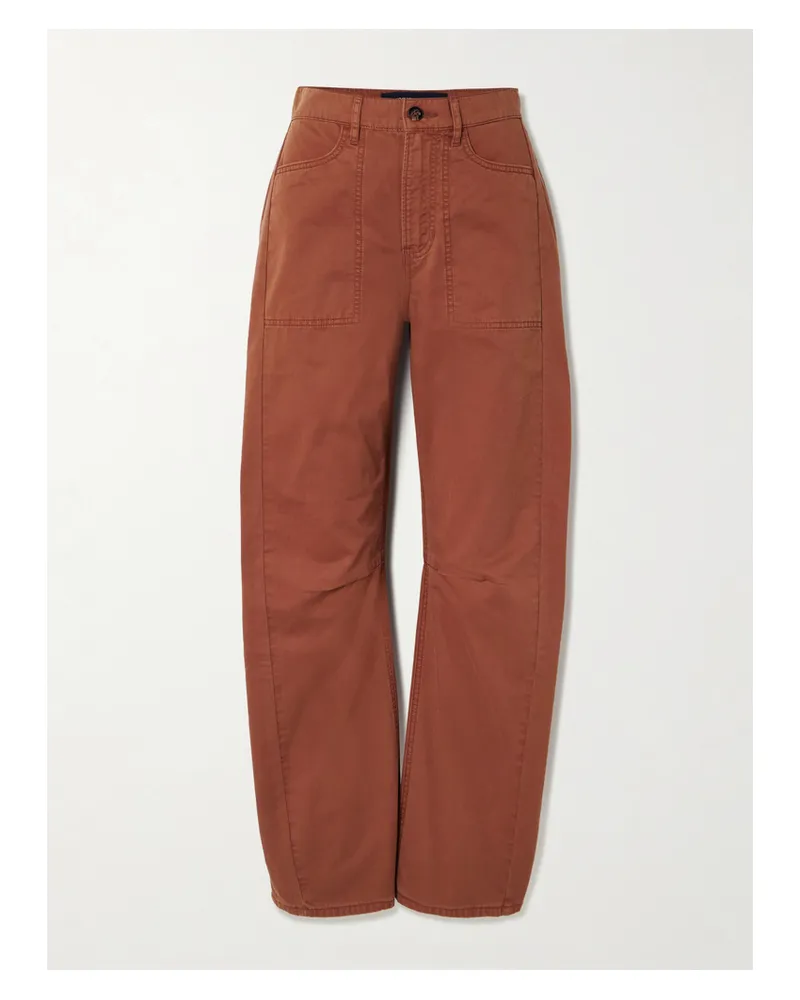 Veronica Beard Sloan Cotton-twill Barrel-leg Cargo Pants - Red Red