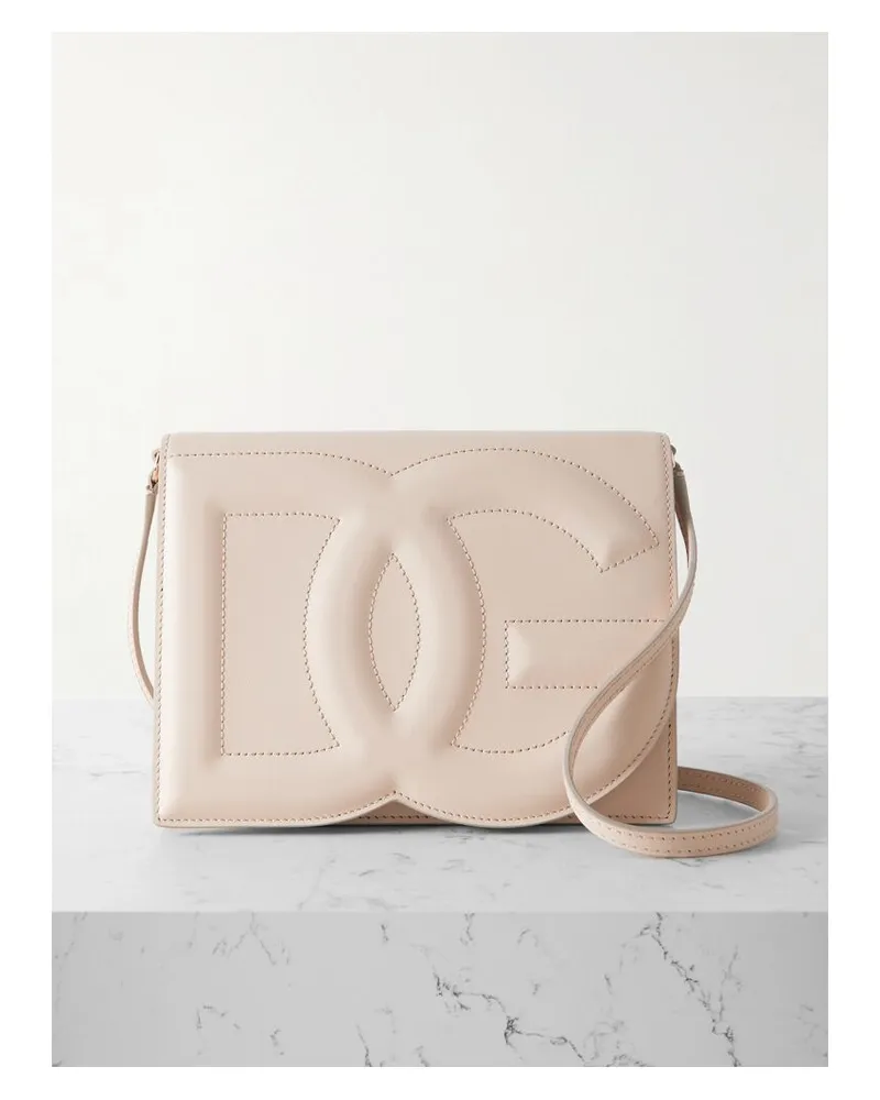 Dolce & Gabbana Schultertasche Aus Leder Mit Prägung - Elfenbein Elfenbein