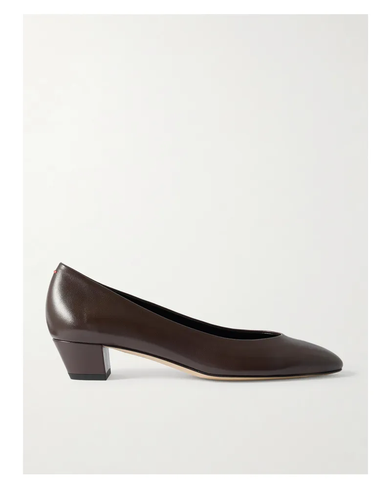 aeyde Helia Leather Pumps - Brown Brown