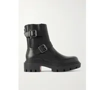 Oxybootie Buckled Leather Ankle Boots - Black
