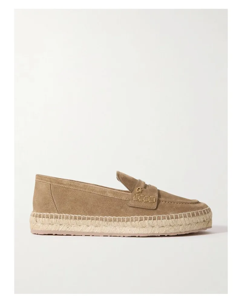 Gianvito Rossi Lido Espadrille-loafers Aus Veloursleder - Braun Braun