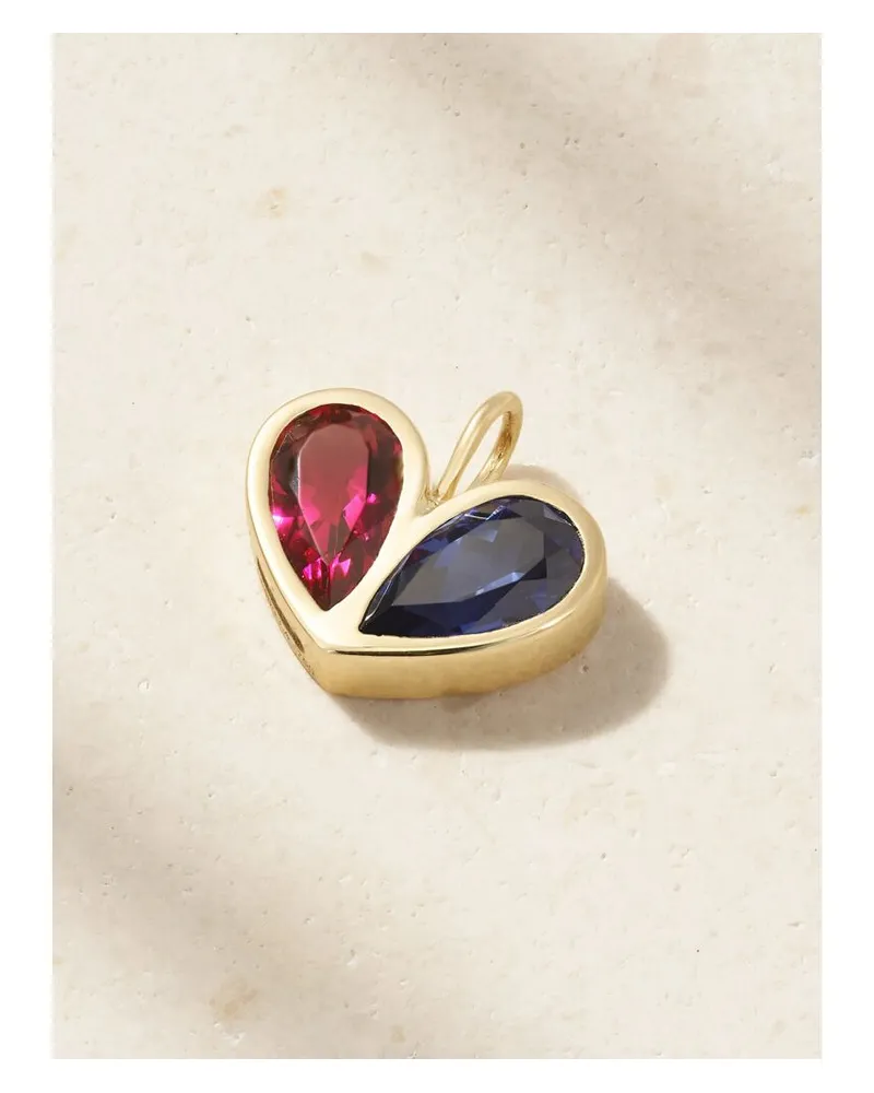 Gemella Jumbo Sweetheart Anhänger Aus 18 Karat Gold Mit Rubellit Und Saphir Gold