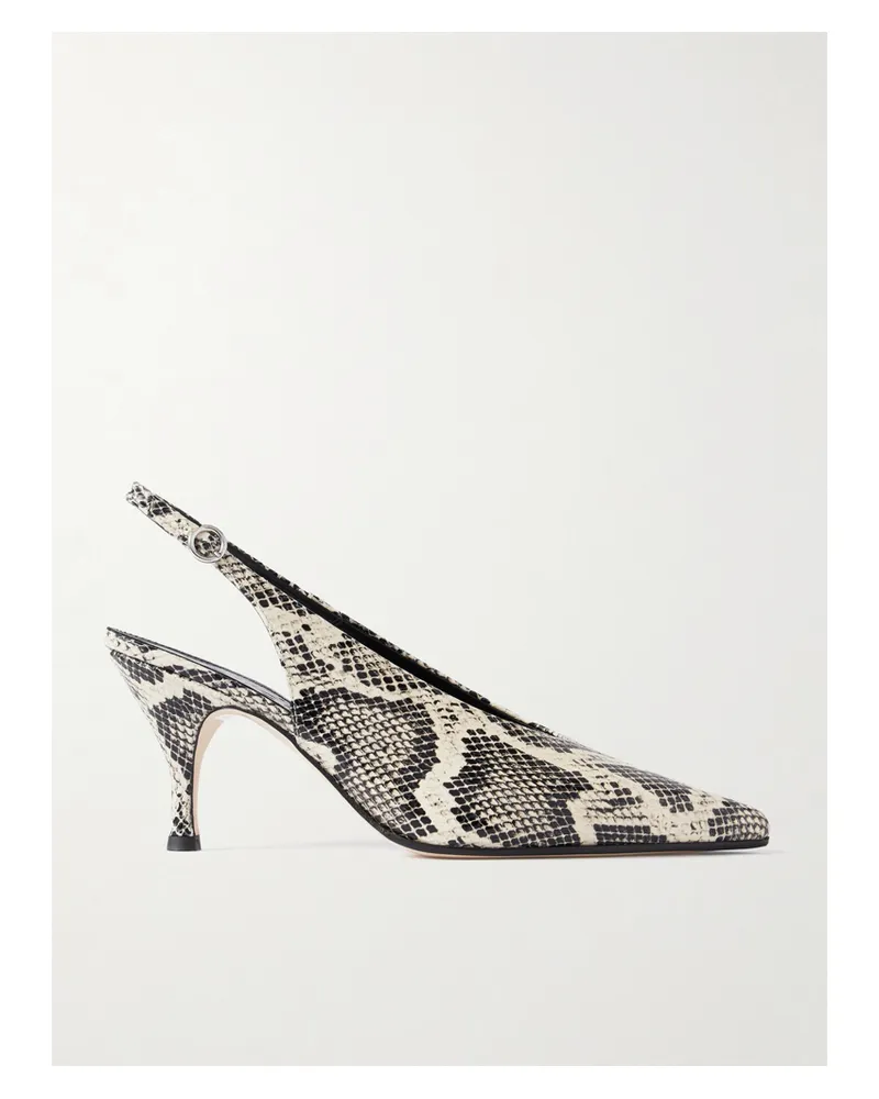 aeyde Carla Snake-effect Leather Slingback Pumps - Animal print Animal