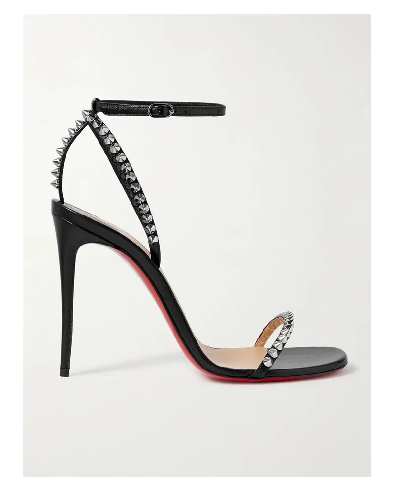 Christian Louboutin So Me 100 Sandalen Aus Leder Mit Nieten - Schwarz Schwarz