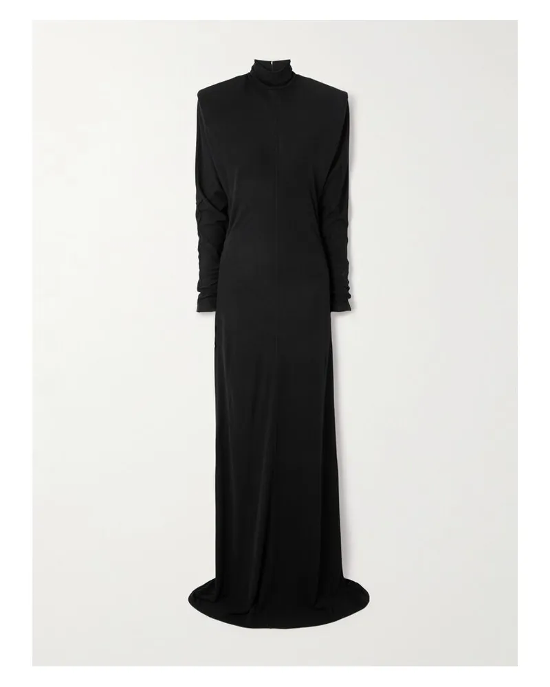 Stella McCartney Robe Aus Elastischem Crêpe Mit Stehkragen - Schwarz Schwarz