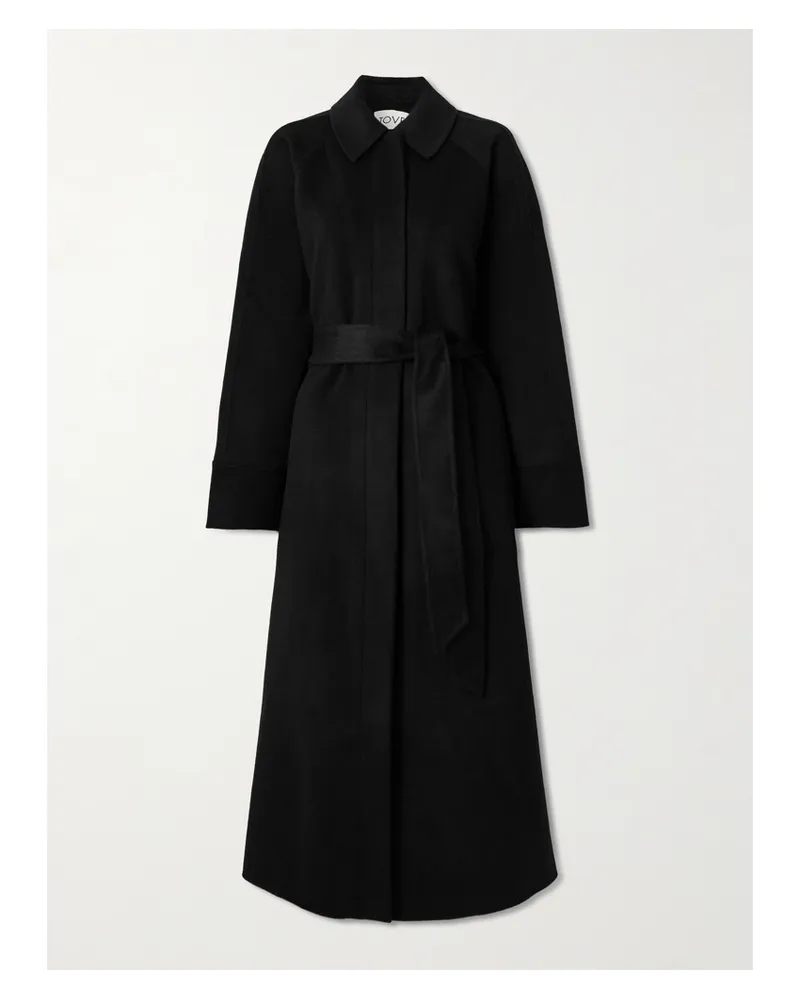 TOVE Yoonmi Belted Brushed Wool-blend Coat - Black Black
