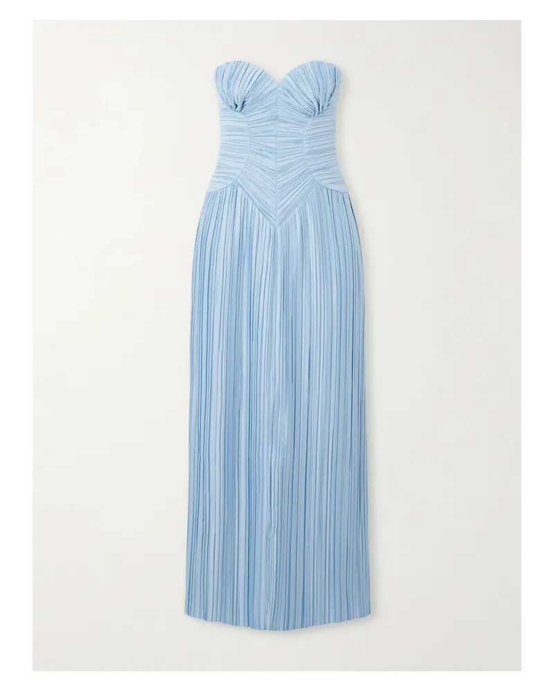 Cult Gaia Ashika Robe Aus Plissiertem Satin - Blau Blau