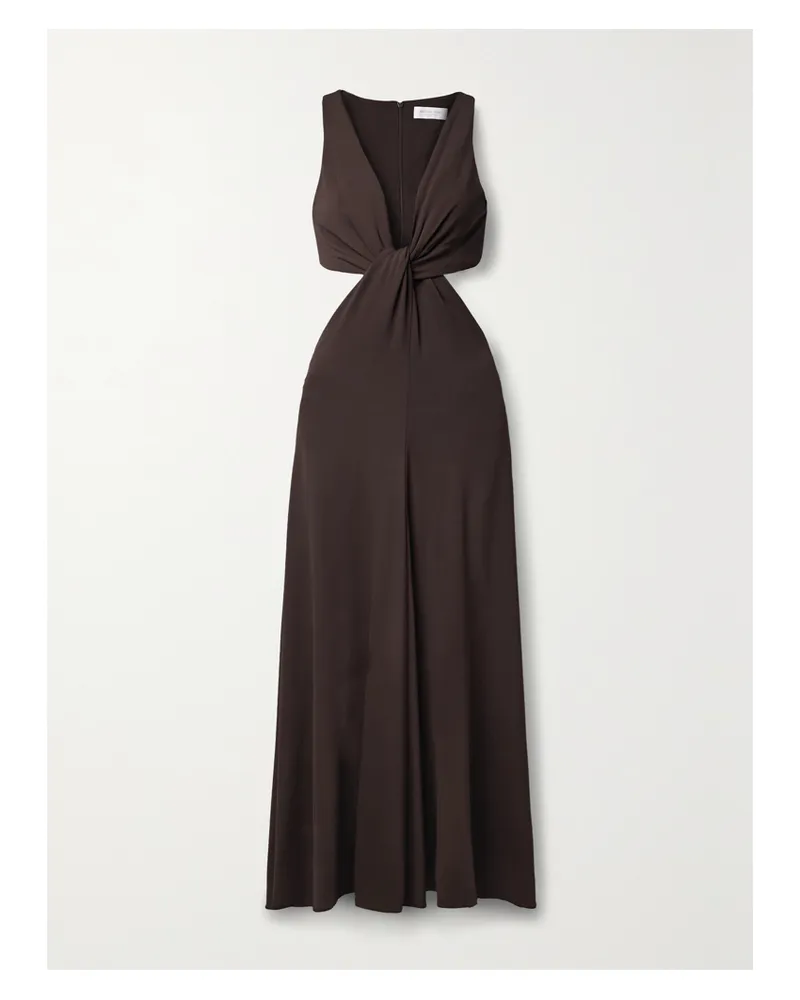 Michael Kors Midikleid Aus Stretch-jersey Mit Cut-out - Braun Braun