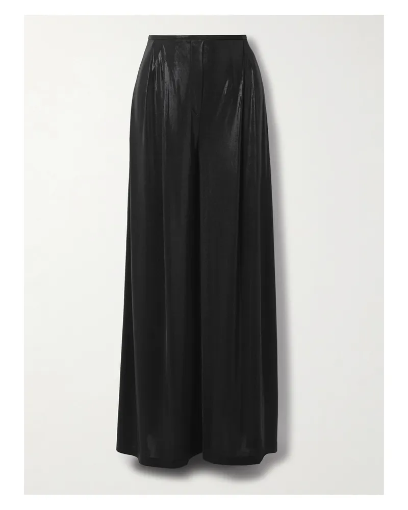 Norma Kamali Hose Mit Weitem Bein Aus Stretch-jersey Mit Falten - Schwarz Schwarz