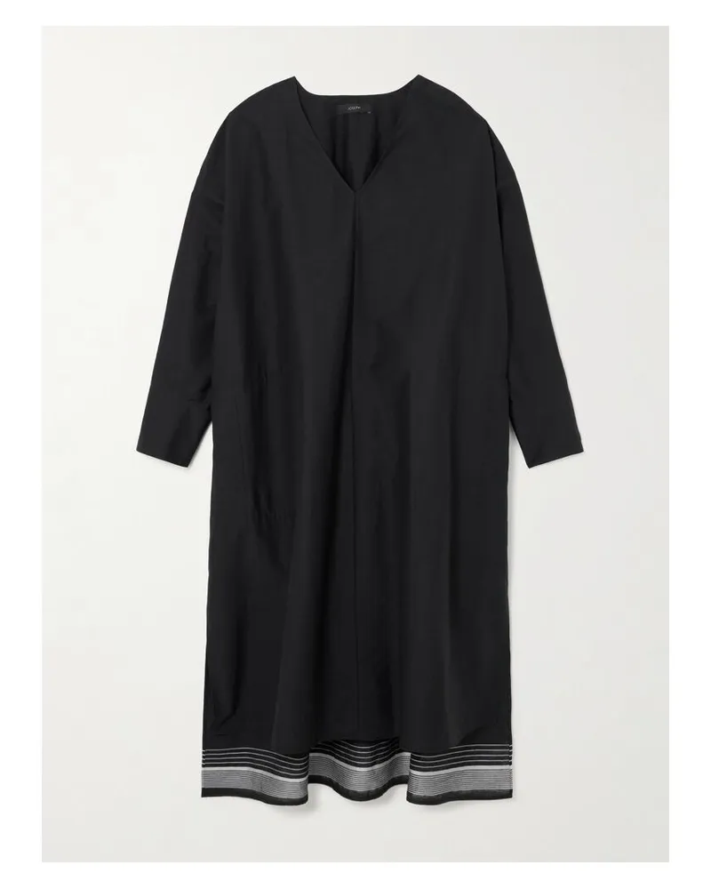 Joseph Dalamo Midikleid Aus Einer Baumwollmischung Mit Stickereien - Schwarz Schwarz