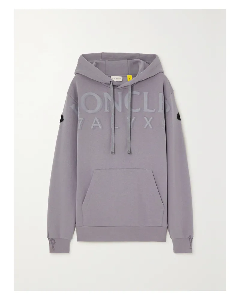 Moncler 1017 Alyx 9sm Printed Cotton-blend Jersey Hoodie - Purple Purple