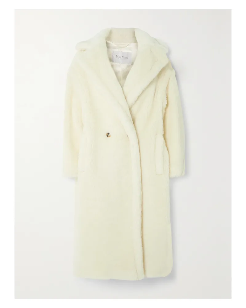 Max Mara Tedgirl Double-breasted Alpaca, Wool And Silk-blend Coat - Neutrals Neutrals