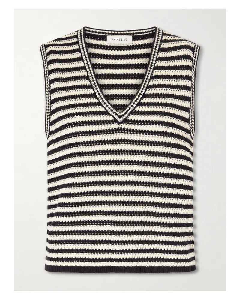 Anine Bing Lowen Striped Cotton-blend Sweater Vest - Multi Multi