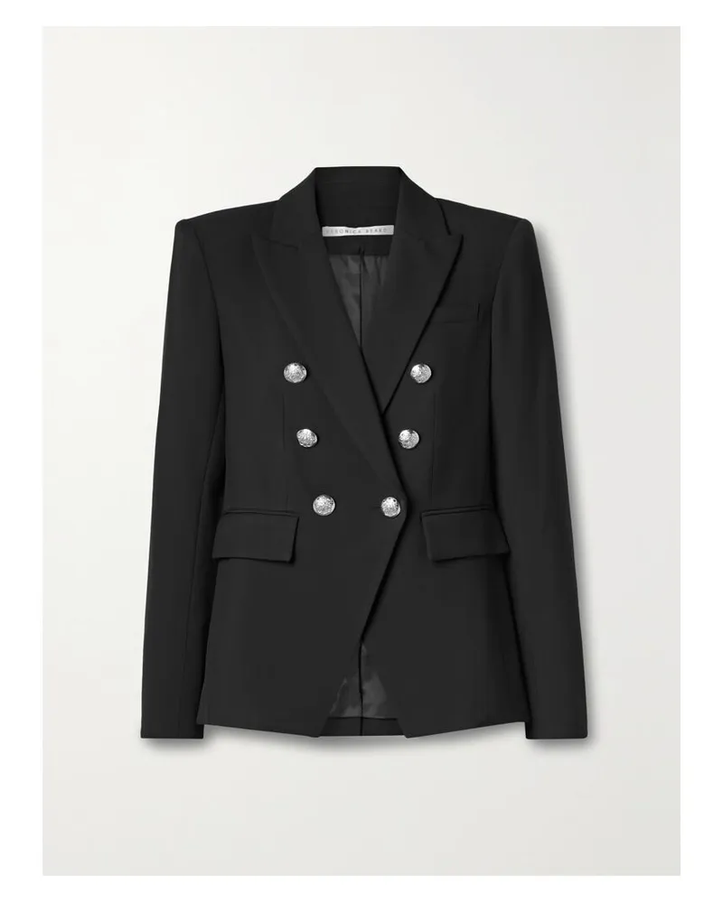 Veronica Beard Miller Dickey Doppelreihiger Blazer Aus Grain De Poudre - Schwarz Schwarz