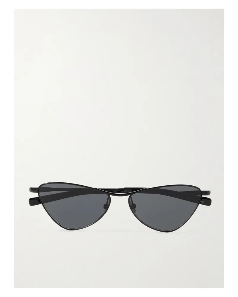 Saint Laurent Cat-eye Metal Sunglasses - Black Black