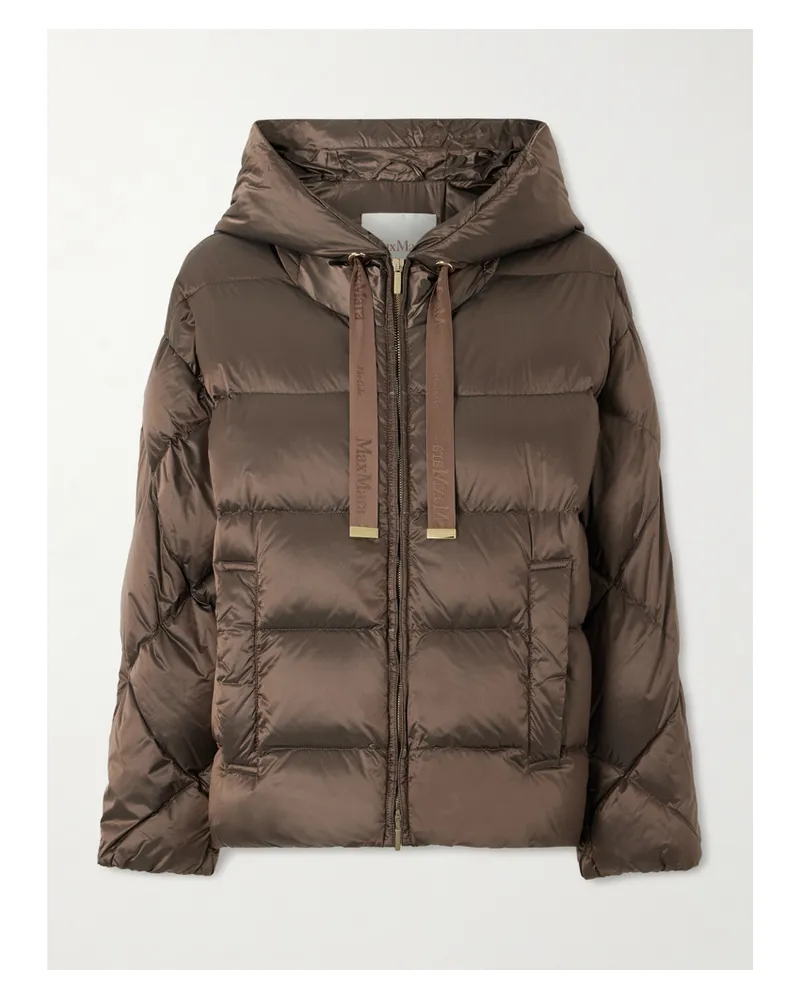 Max Mara The Cube Hooded Quilted Shell Down Jacket - Brown Brown