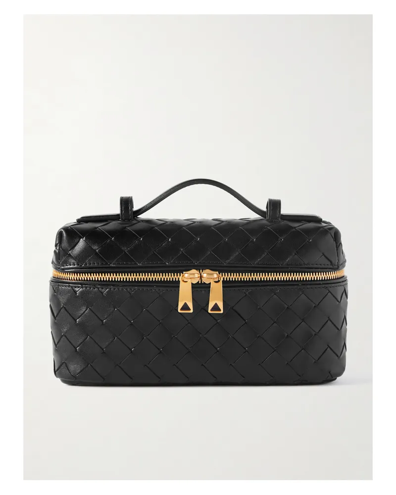 Bottega Veneta Bang Bang Vanity Mini Intrecciato Leather Tote - Black Black